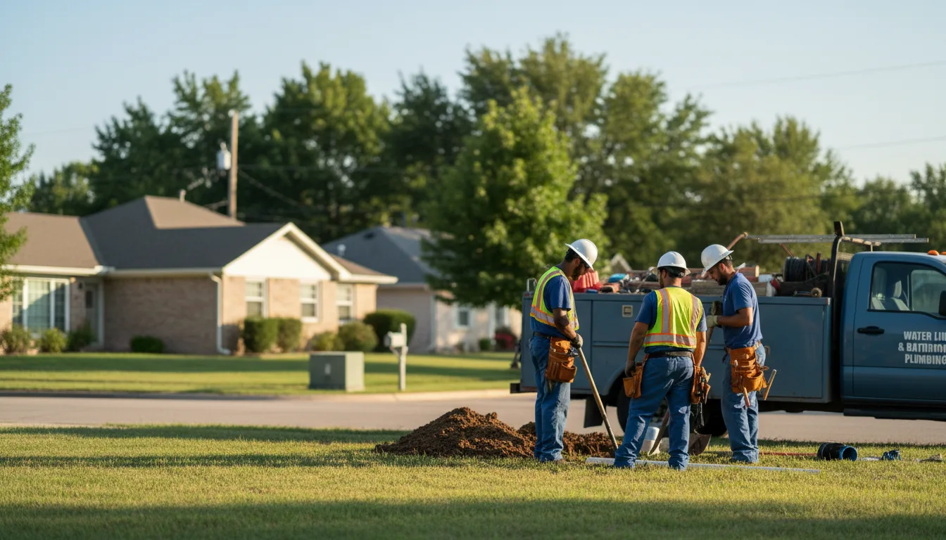 Residential water line and bathroom plumbing service in Somerset, TX